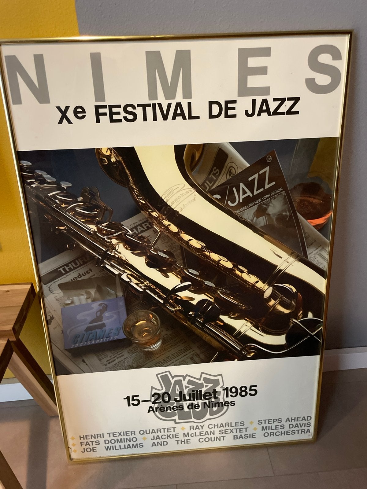 Vintage Nimes Jazz Festival Poster 1985 - Met lijst, Ophalen, Met lijst, A1 t/m A3, Muziek