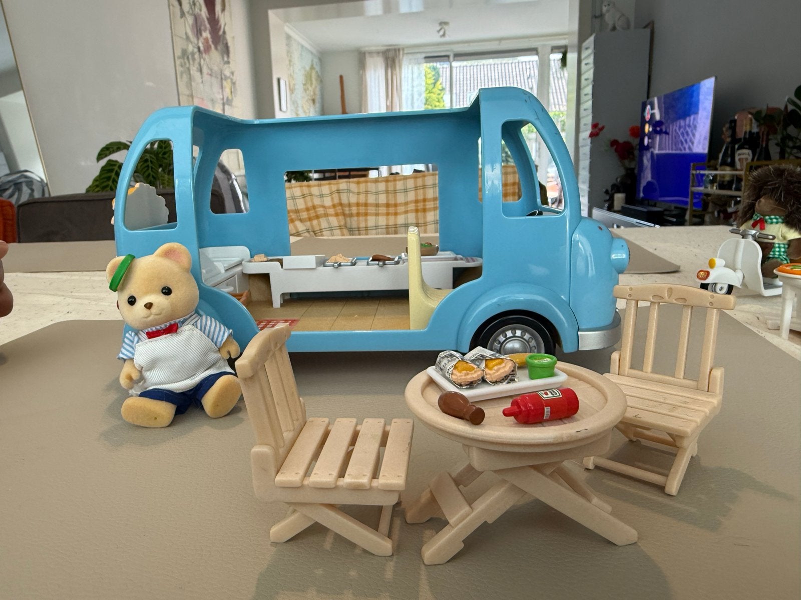 Sylvanian Families Fish & Chips bus met accessoires, Ophalen, Gebruikt, Jongen of Meisje