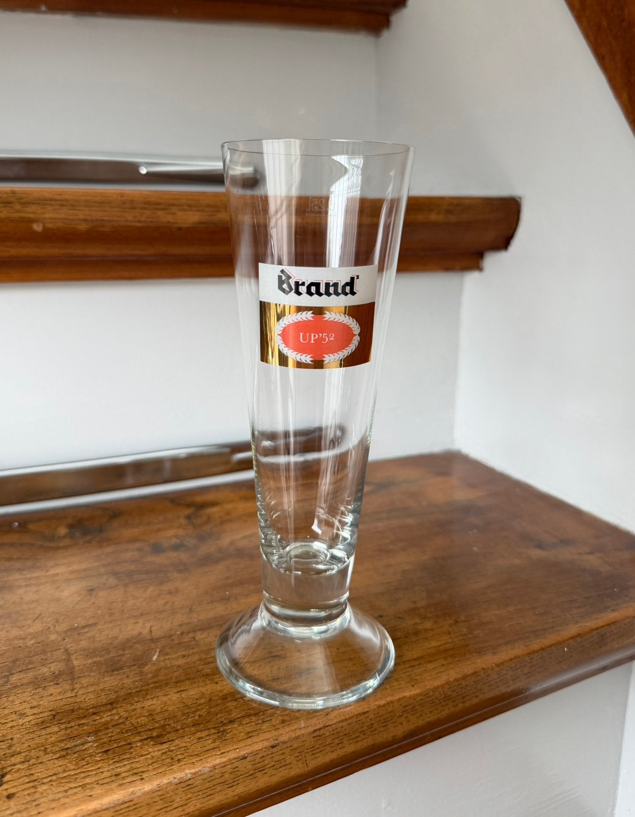 Brand UP'52 bierglas vintage 0,25L, Verzamelen, Ophalen of Verzenden, Zo goed als nieuw, Glas of Glazen, Brand