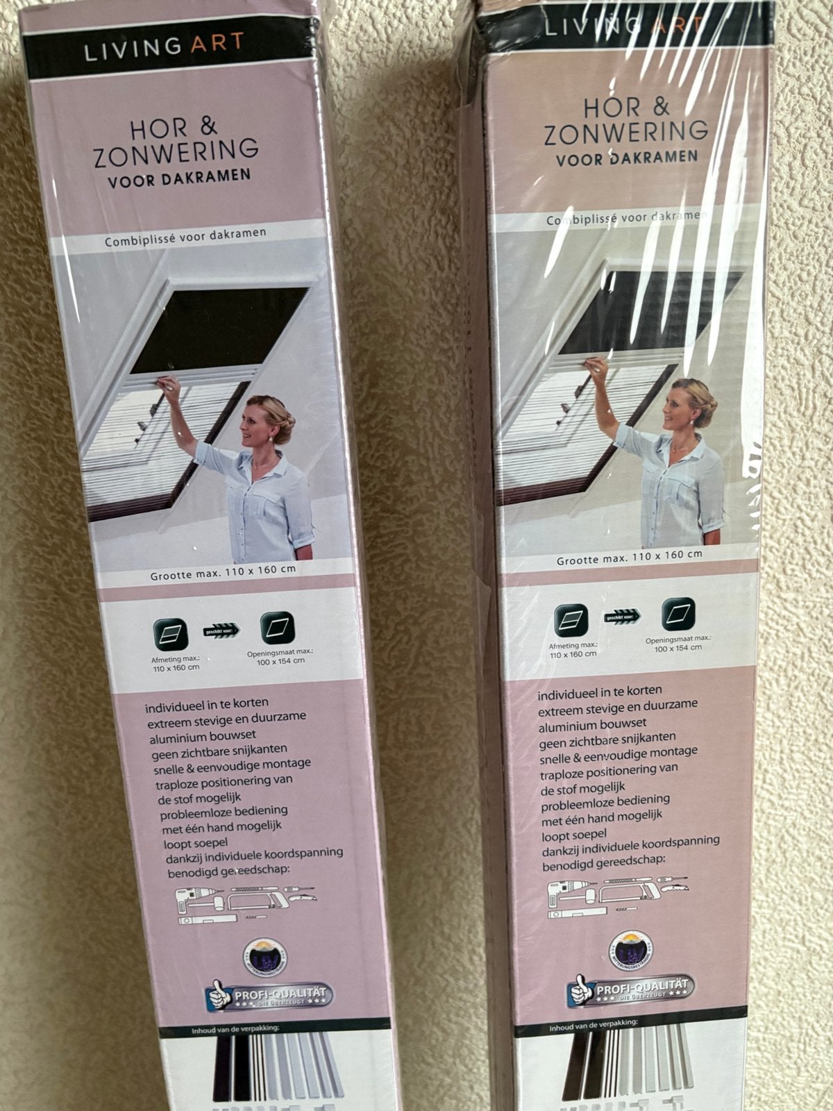 Livingart hor &zonwering voor dakramen, Ophalen, 100 tot 150 cm, Zwart, Nieuw