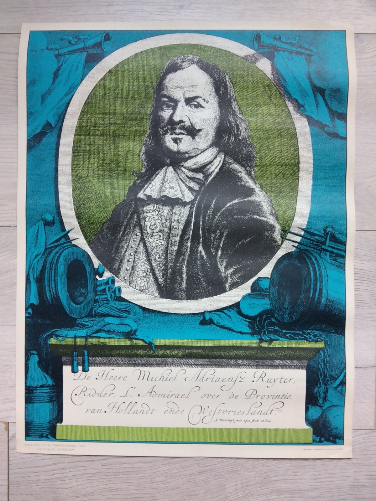 Michiel de Ruyter Herdenking 1957 Rijksmuseum Poster, Ophalen of Verzenden, A1 t/m A3, Overige onderwerpen, Rechthoekig Staand