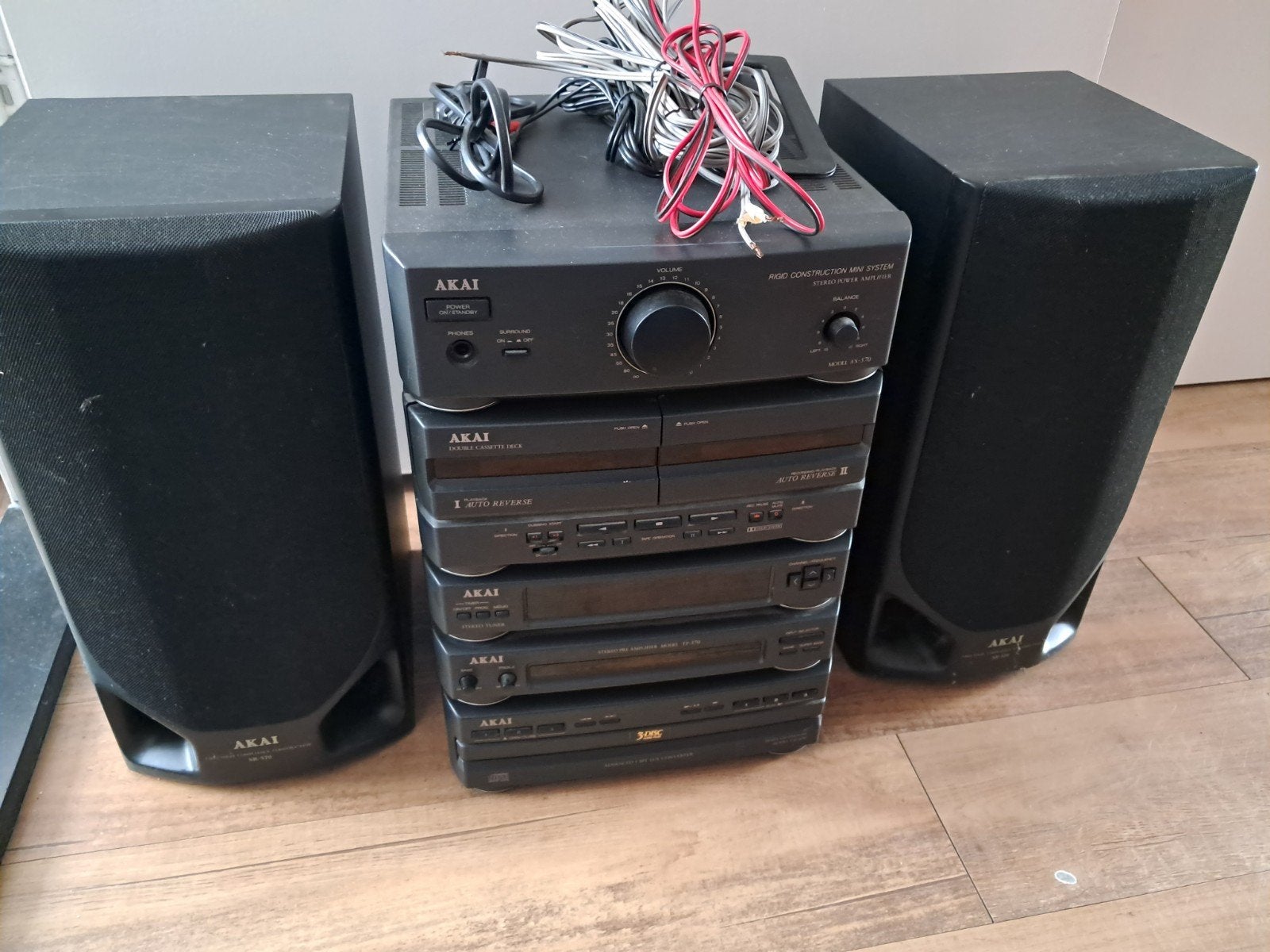 vintage akai set met luidsprekers cassete cd tuner radio, Audio, Tv en Foto, Cassettedeck, Ophalen of Verzenden, Zo goed als nieuw