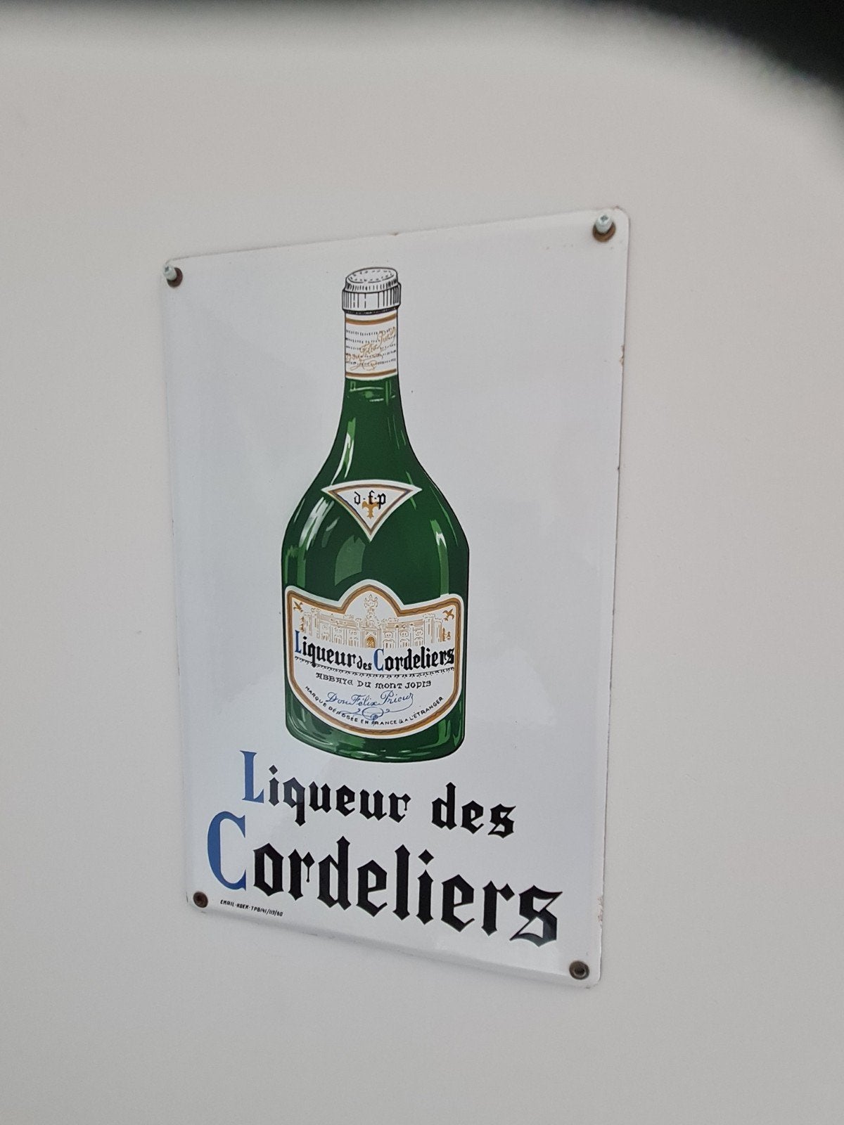 emaille bord cordeliers, Ophalen of Verzenden, Zo goed als nieuw, Reclamebord