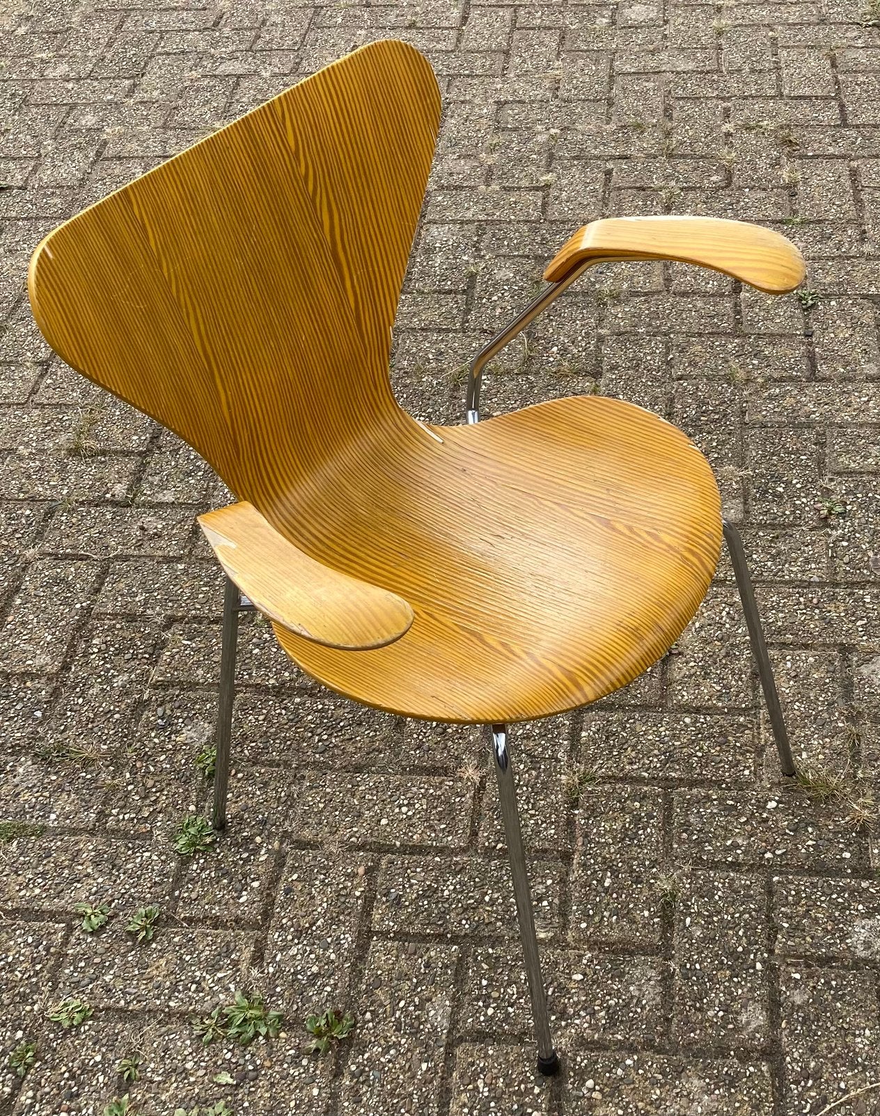 Arne Jacobsen armstoel Fritz Hansen 1976, Ophalen, Meerkleurig, Hout, Gemerkt