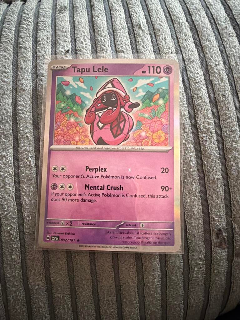 Tapu Lele Pokémon Kaart (092/191) - Zo goed als nieuw, Ophalen of Verzenden, Zo goed als nieuw, Losse kaart