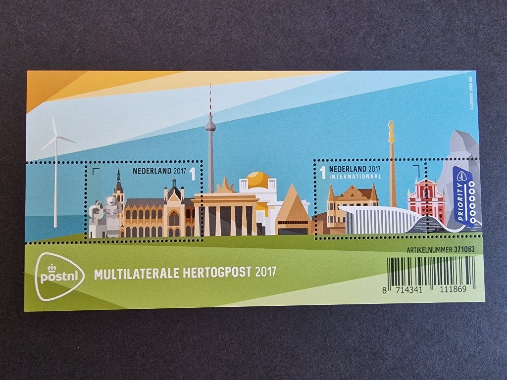 2017 Blok 3565 Multilaterale Hertogpost 2017. Postfris., Postzegels en Munten, Ophalen of Verzenden, Na 1940, Postfris