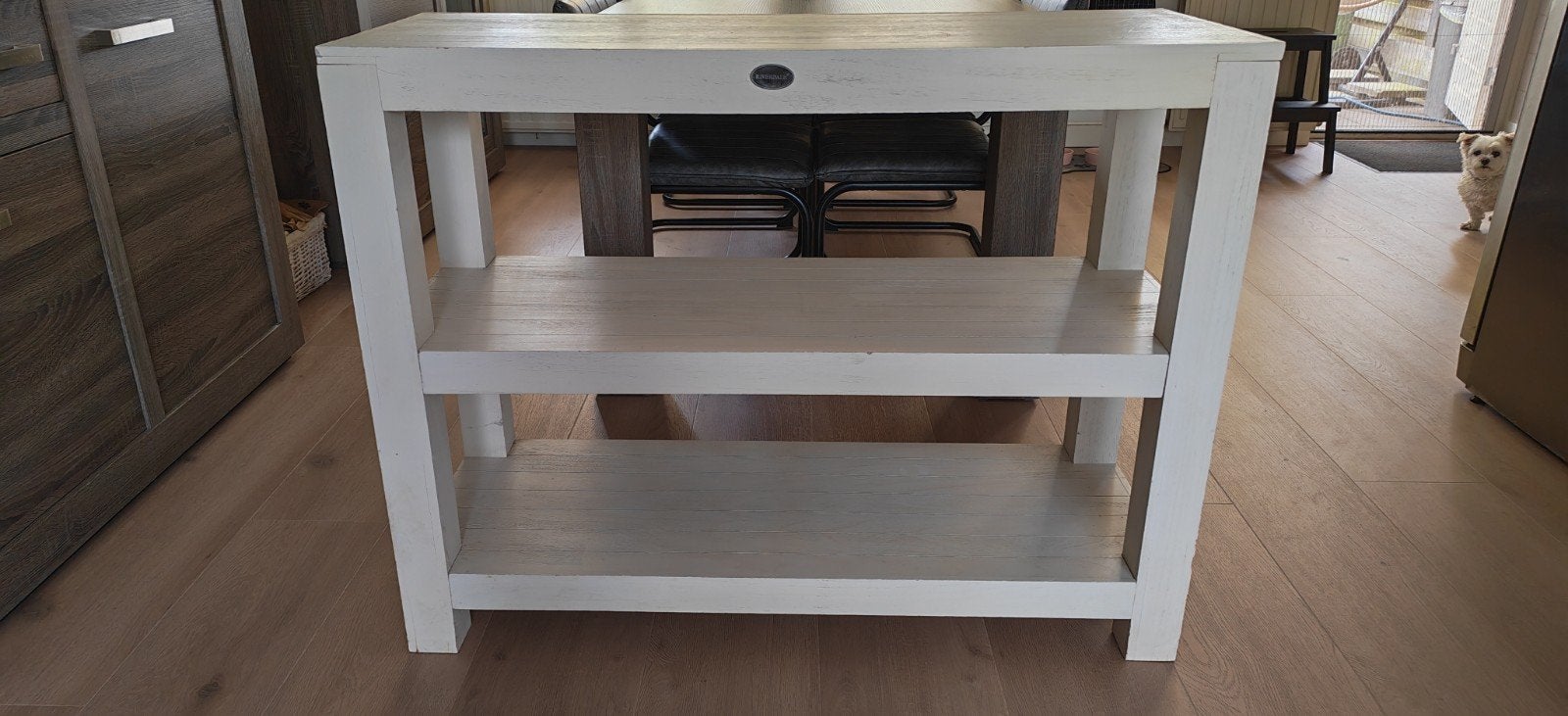 Unieke Riverdale Sidetable - Wit Hout, Ophalen, Gebruikt, 50 tot 75 cm, Landelijke stijl