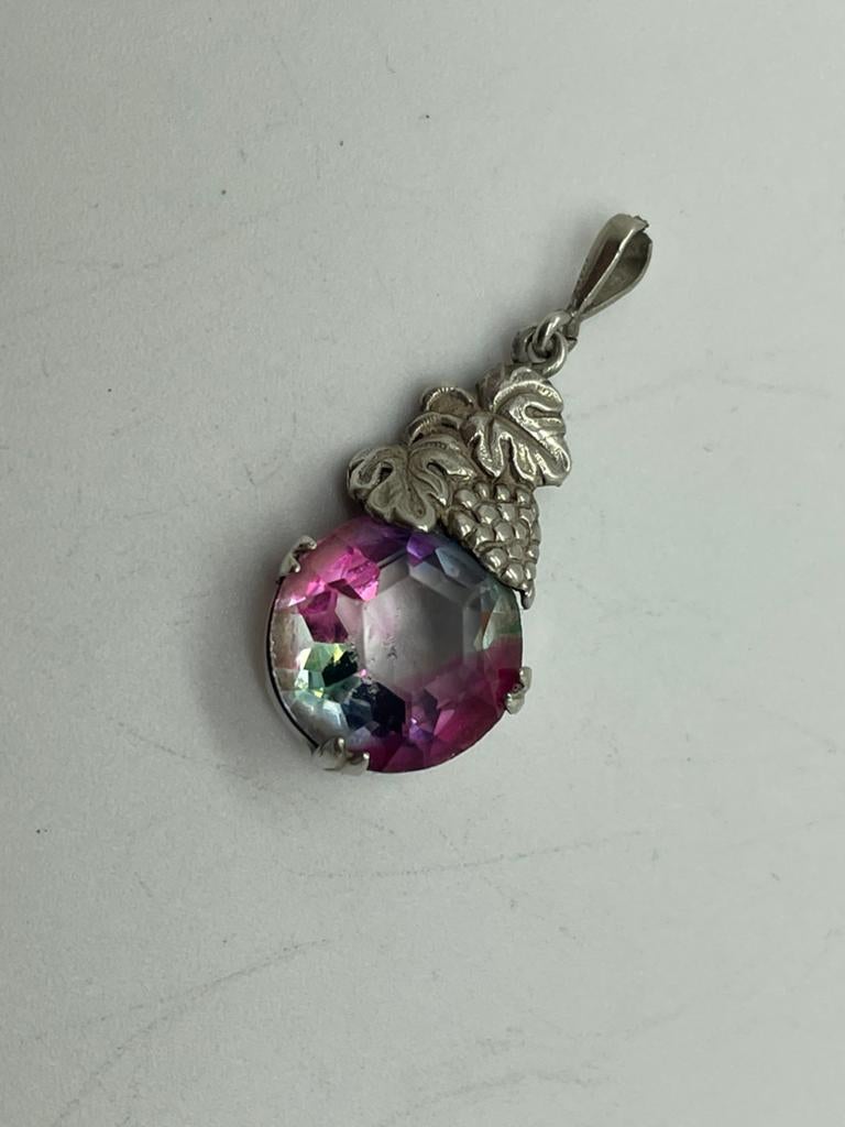 D986 Prachtige 800 zilveren art deco hanger, Sieraden, Tassen en Uiterlijk, Antieke sieraden, Ophalen of Verzenden, Zilver, Hanger