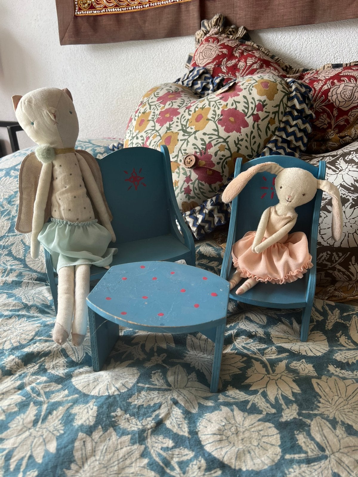 Vintage antroposofisch meubelsetje bank tafel stoel poppen, Ophalen of Verzenden, Gebruikt, Gebruiksvoorwerp