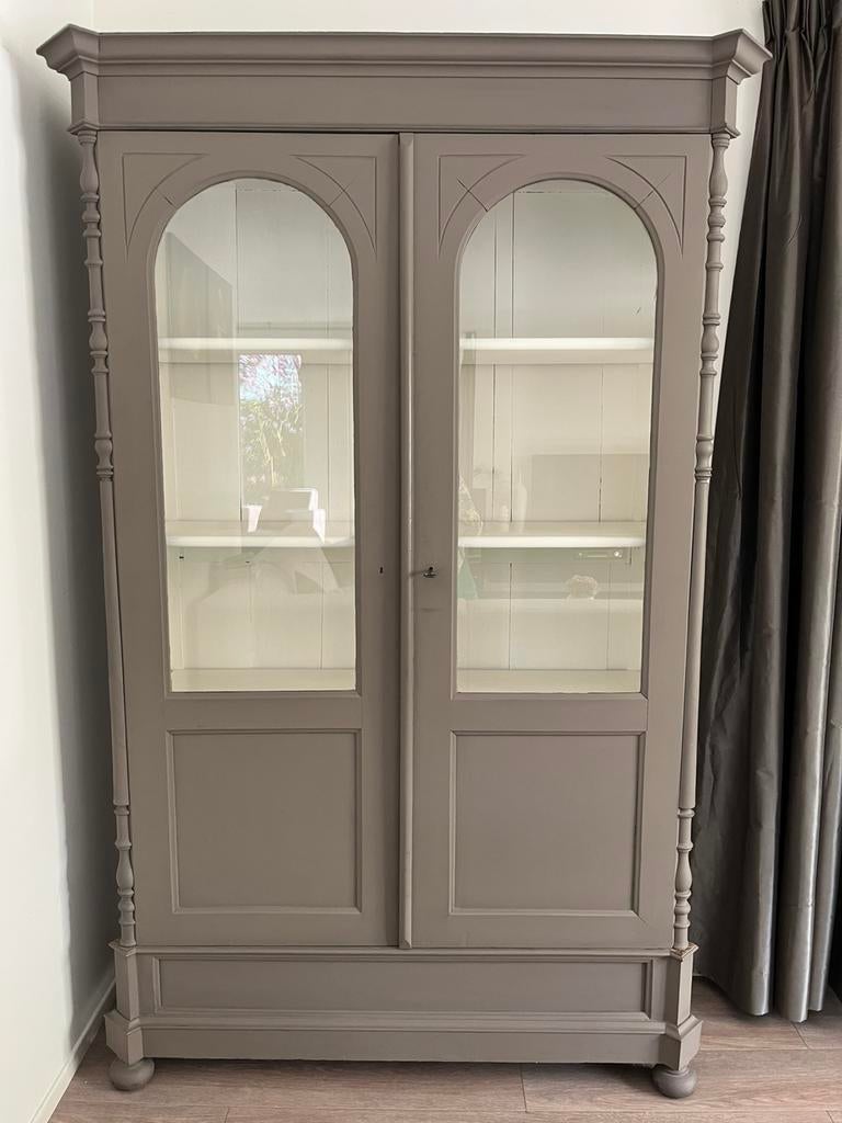 Buffet/servies/vitrine kast vintage, 100 tot 150 cm, 200 cm of meer, Ophalen of Verzenden, Zo goed als nieuw