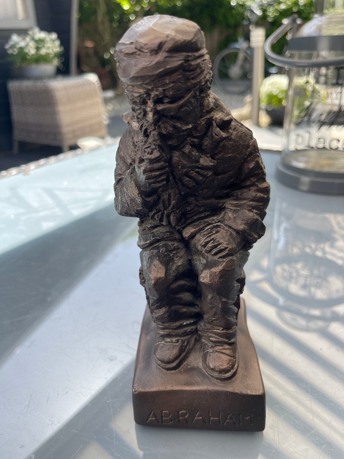 Vintage Walter Lootens Abraham beeldje (1995) – Kunstbrons, Minder dan 20 cm, Ophalen of Verzenden, Brons, Gemerkt