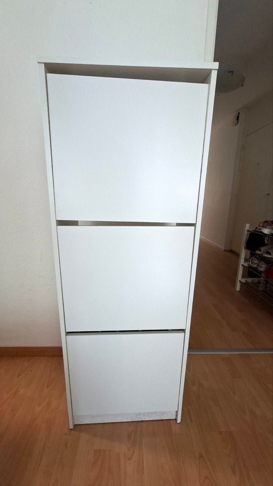 Witte schoenenkast met 3 vakken, Ophalen, Gebruikt, Modern