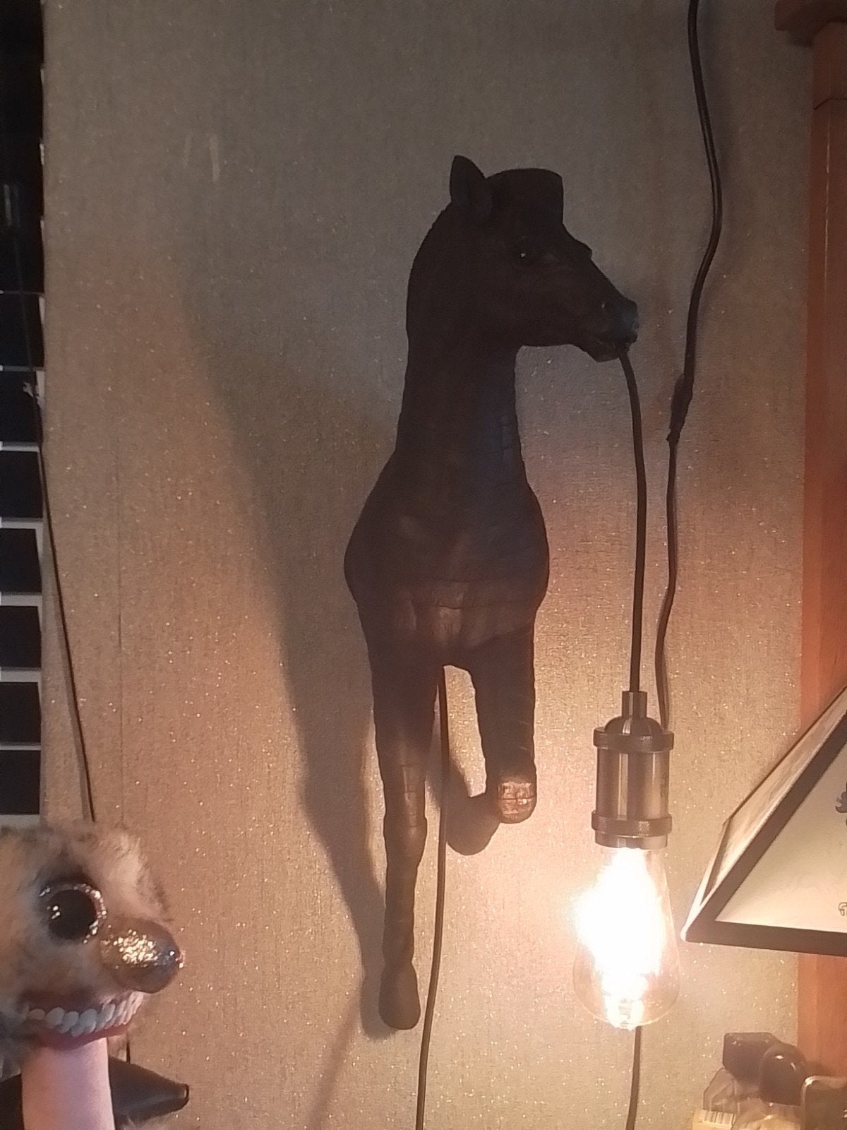 Giraffe Lamp 60 cm Lang met Grote Lamp Zwart, Gebruikt, Zwart, Ophalen of Verzenden, Modern