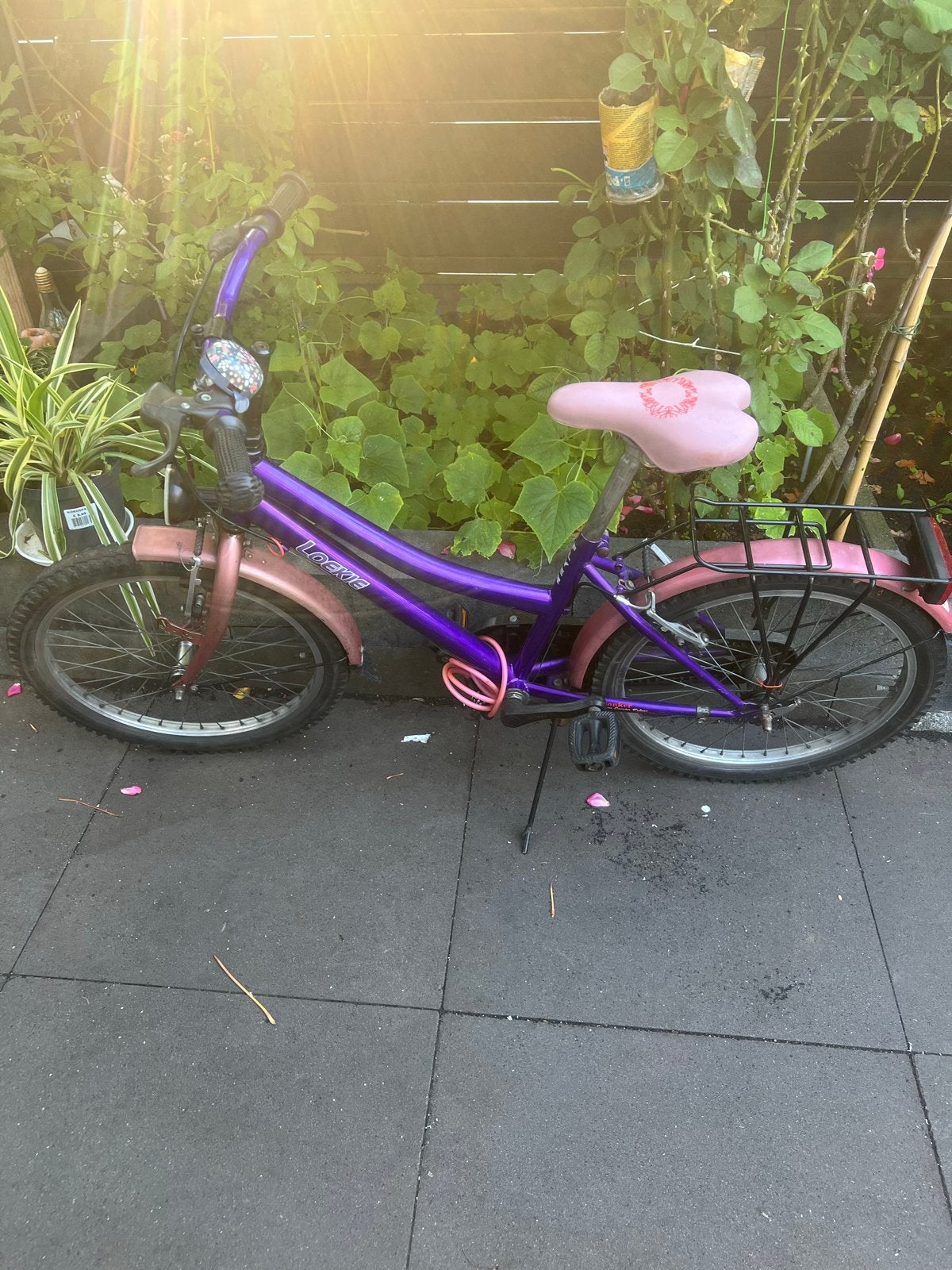 Loekie kinderfiets 20 inch - paars/roze, Ophalen, Gebruikt, Velgrem, 20 inch of meer