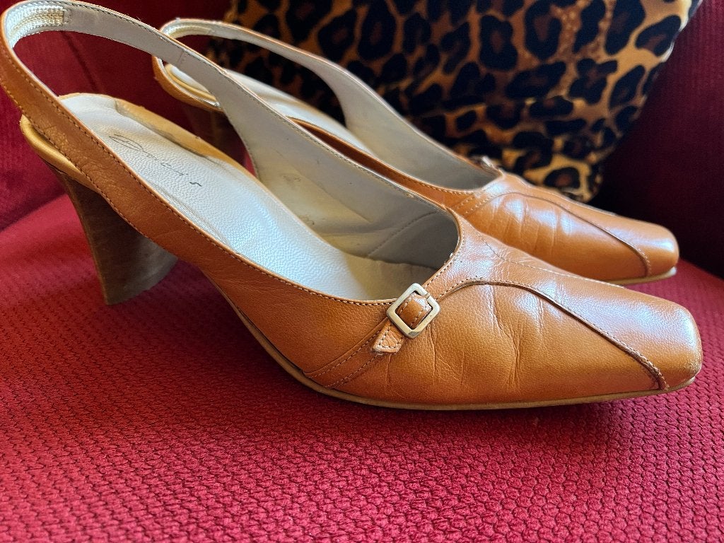 leren pumps Mansfield mt. 39, Ophalen, Pumps, Bruin, Zo goed als nieuw