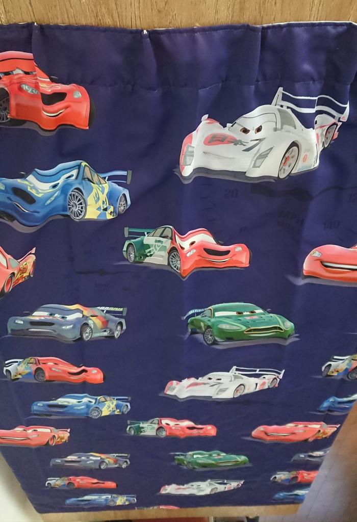 Twee kinderkamer gordijnen Cars 160x110 cm, 100 tot 150 cm, 150 tot 200 cm, Blauw, Ophalen of Verzenden