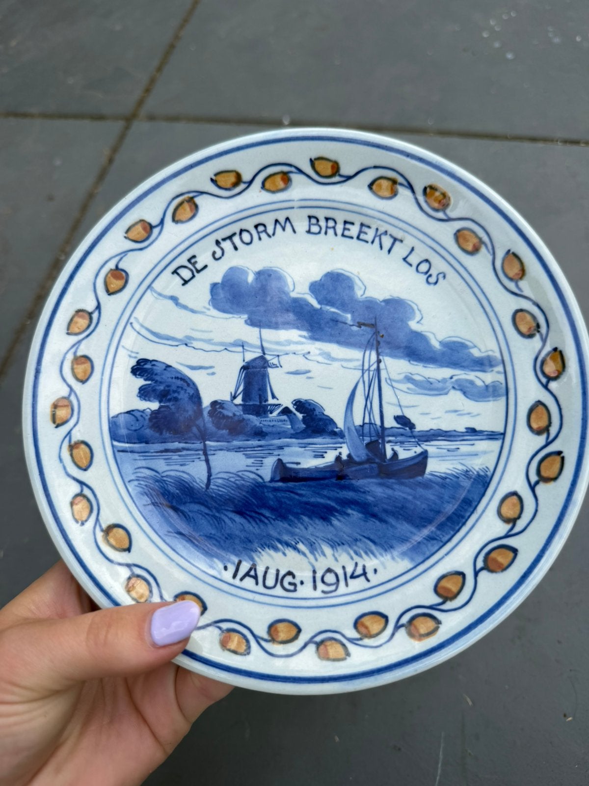 Delfs blauw bord, Ophalen of Verzenden