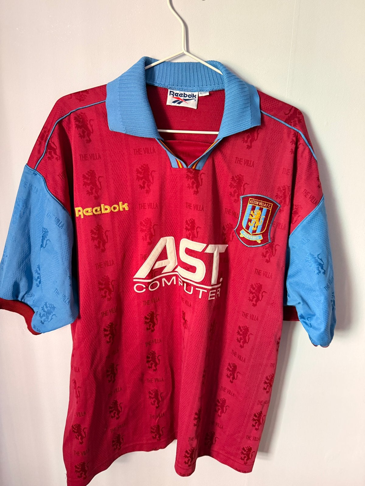 Origineel Aston Villa Reebok Thuisshirt 1995/97 AST Computer, Maat XL, Ophalen of Verzenden, Gebruikt, Shirt