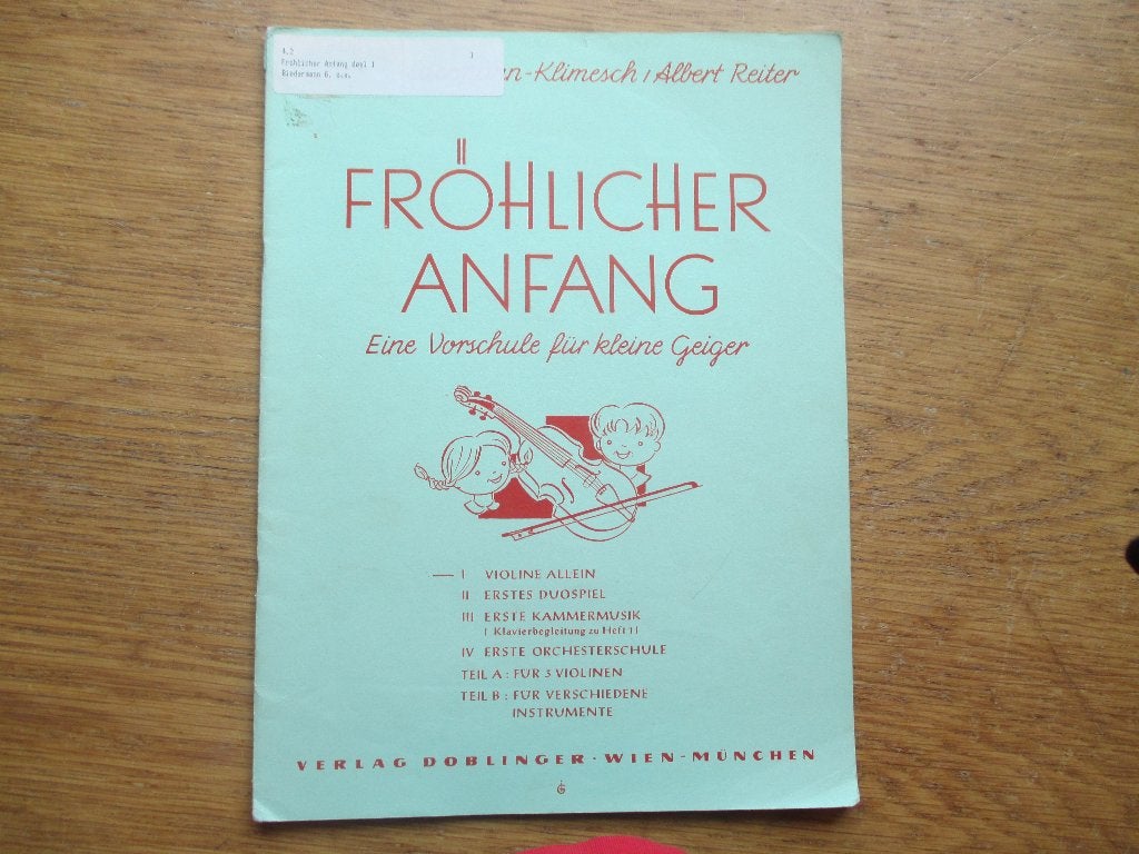 Fröhlicher anfang - voor kleine viool beginners, Muziek en Instrumenten, Bladmuziek, Gebruikt, Klassiek, Les of Cursus, Ophalen of Verzenden