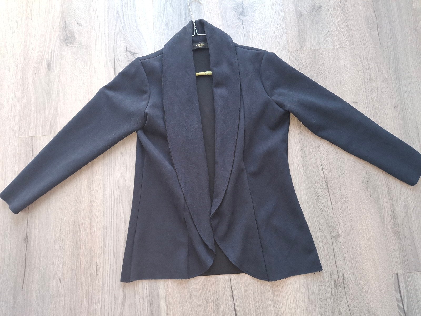 donkerblauw suedine blazer van Vanny Paris, Maat 38/40 (M), Blauw, Vanny Paris, Ophalen of Verzenden