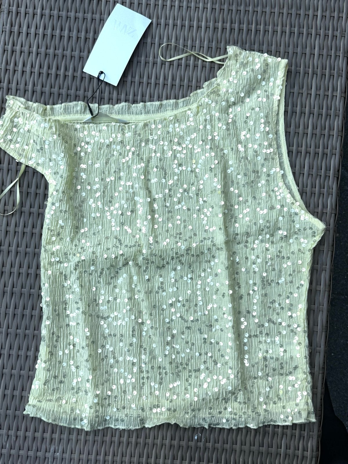 Zara top M nieuw met pailletten, Maat 38/40 (M), Overige kleuren, Nieuw, Ophalen of Verzenden