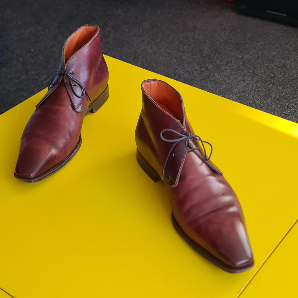 Santoni half hoog schoenen met wijn rood bruine kleur maat 8, Kleding | Heren, Schoenen, Overige kleuren, Verzenden, Zo goed als nieuw