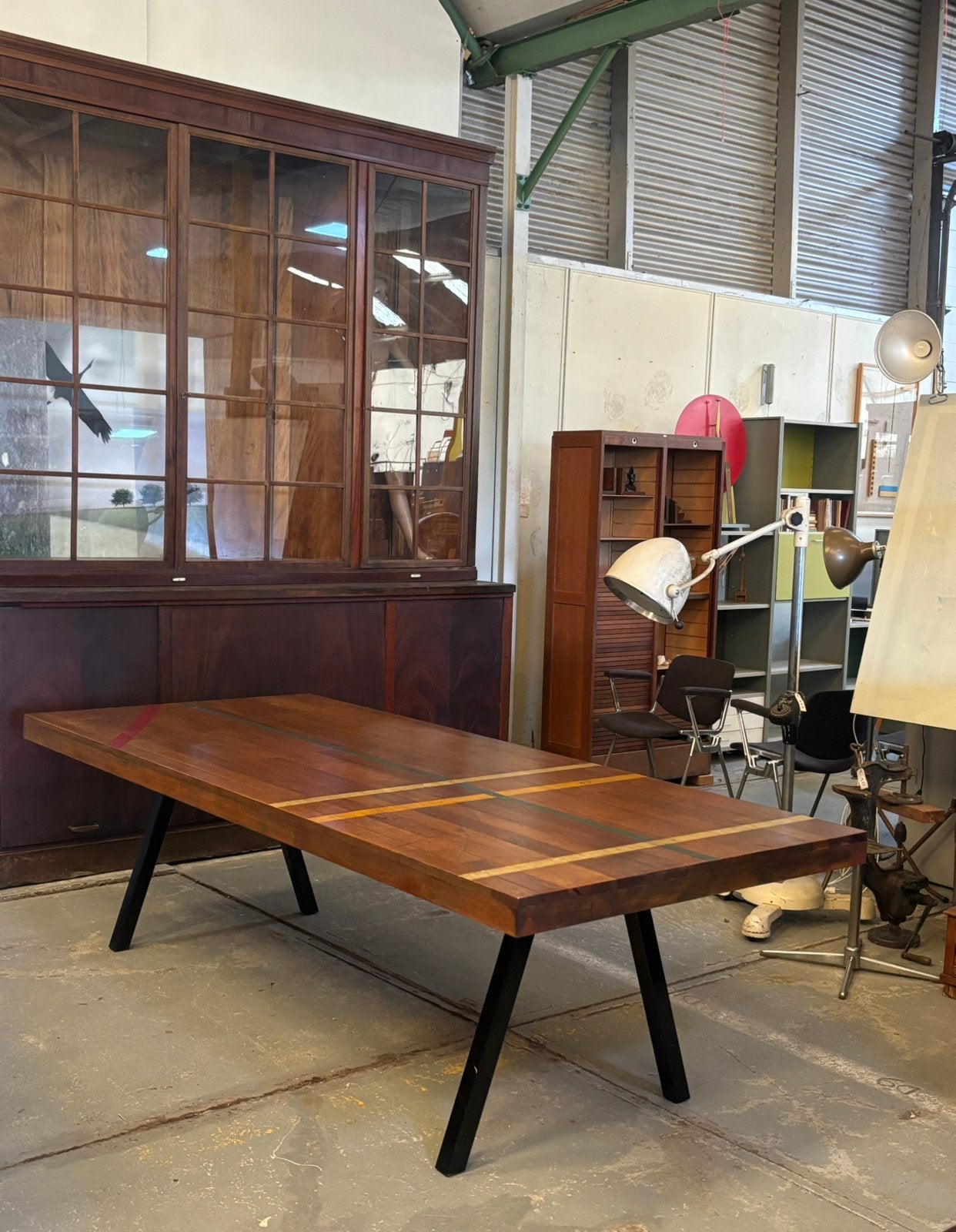 Grote vergadertafel / eettafel (2x), Huis en Inrichting, Tafels | Eettafels, Gebruikt, 100 tot 150 cm, 200 cm of meer, Vijf personen of meer