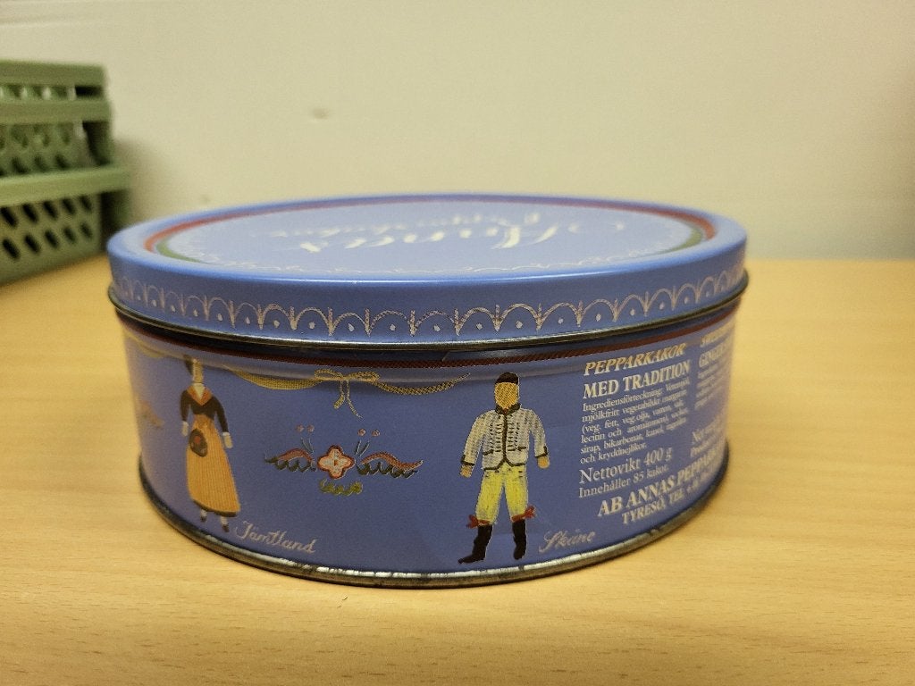 Blik of trommel.             Rond., Verzamelen, Blikken, Ophalen of Verzenden, Zo goed als nieuw, Koek(jes)