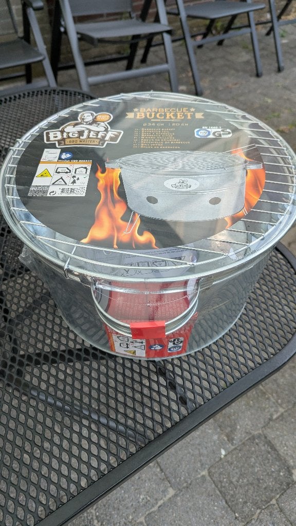 Big Jeff Barbecue Bucket emmer 34cm nieuw bbq, Tuin en Terras, Houtskoolbarbecues, Ophalen of Verzenden, Nieuw