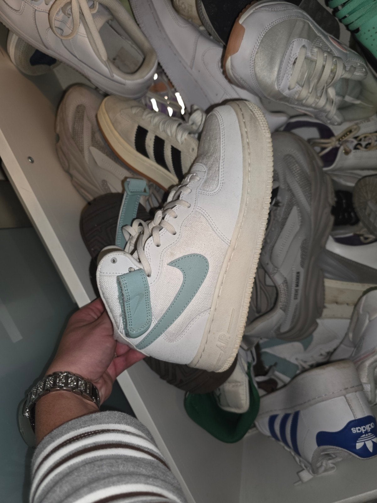 Nike Air Force 1 Mid '07 LE - Lichtblauw/Wit, Kleding | Dames, Wit, Nike, Ophalen of Verzenden, Sneakers of Gympen
