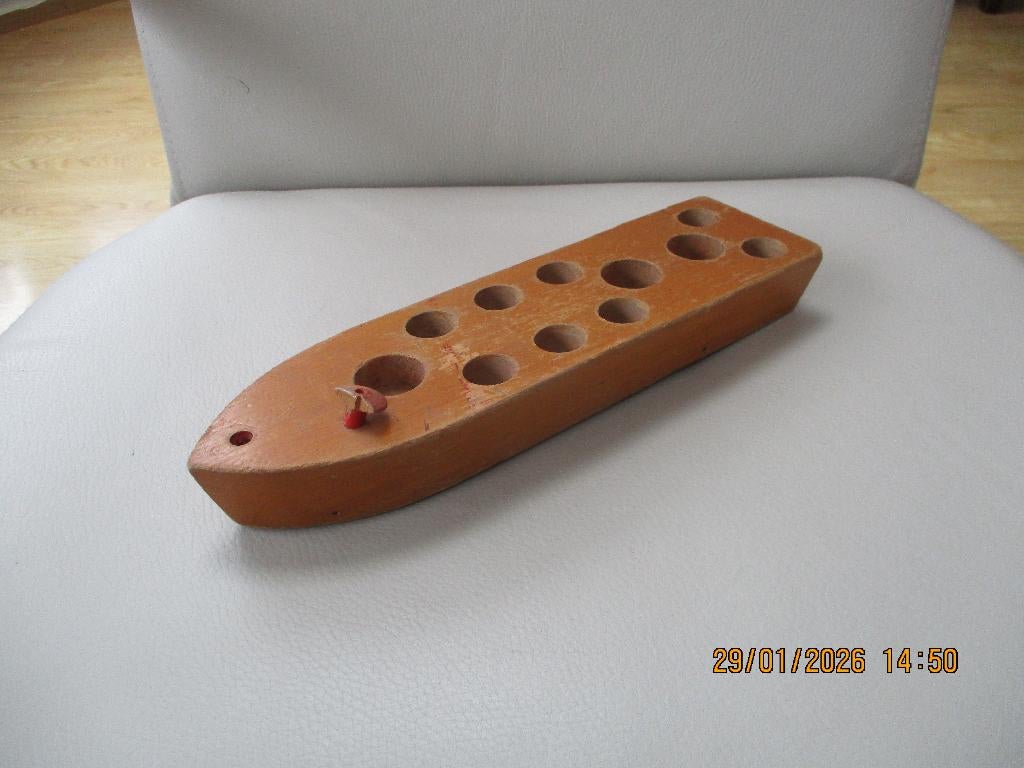 NOOITGEDAGT - IJlst - hout - rondvaartboot - Friesland, Ophalen of Verzenden, Gebruikt, Duw- of Trekspeelgoed