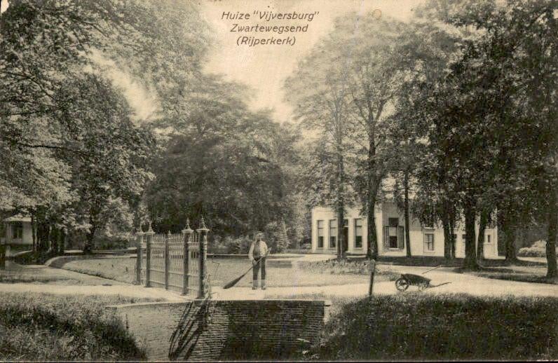 Zwartewegsend (Rijperkerk) - Huize Vijversburg, Ophalen of Verzenden, Voor 1920, Gelopen, Friesland