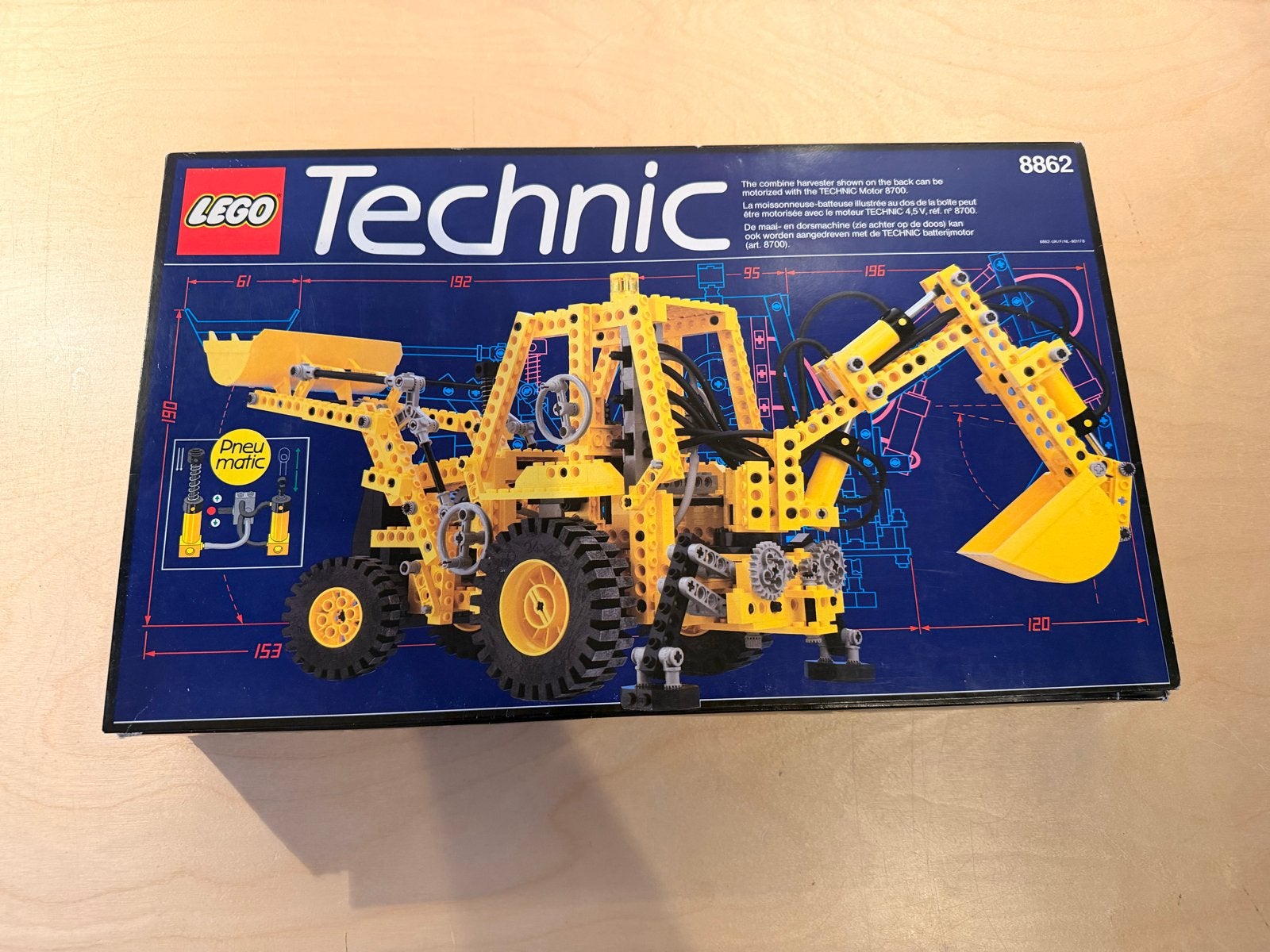 Lego Technic 8862 Pneumatische Graafmachine (1989), Lego, Overige typen, Ophalen of Verzenden, Zo goed als nieuw