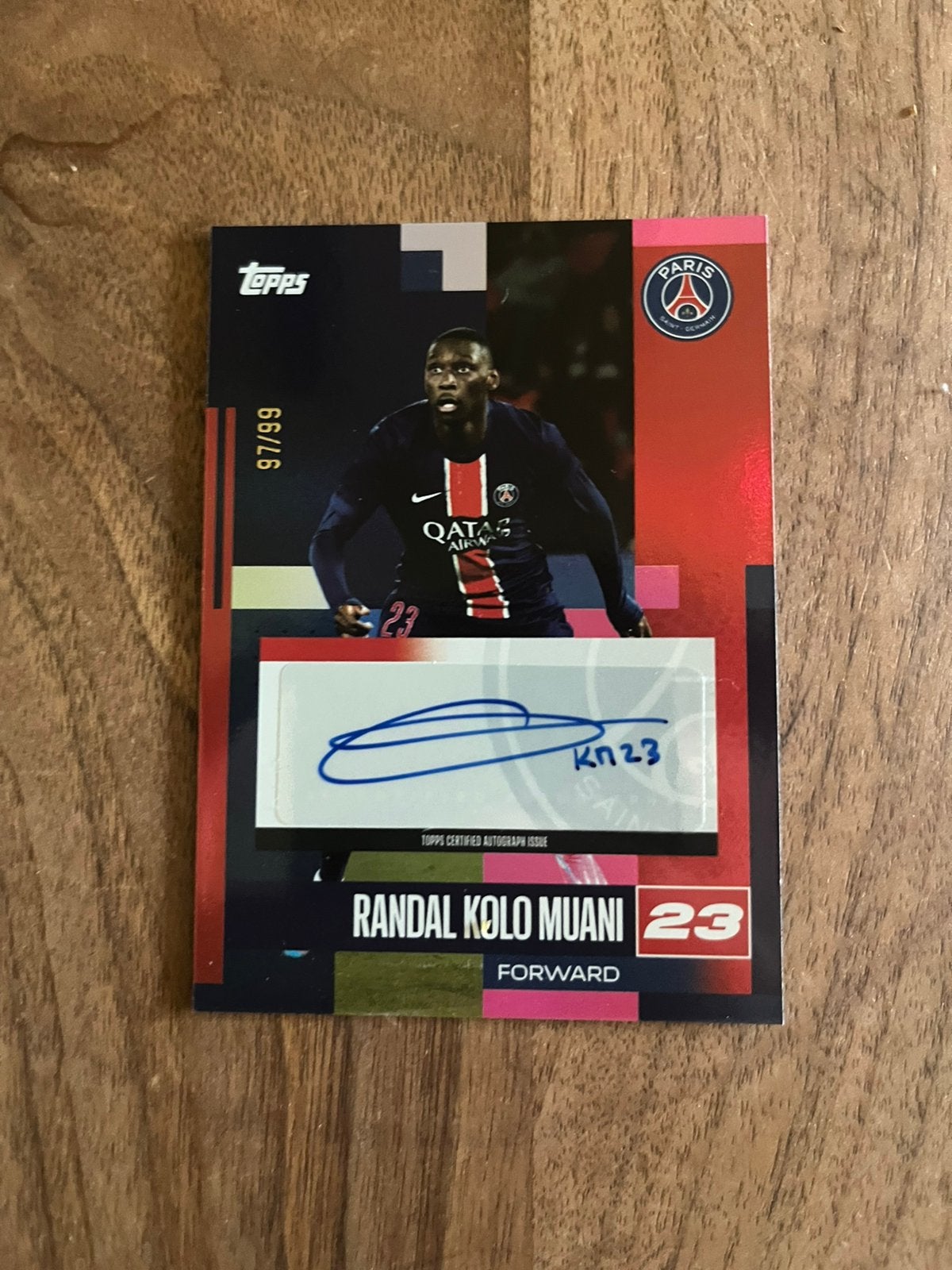 Kolo Muani 97/99 auto topps, Verzenden, Zo goed als nieuw, Plaatje