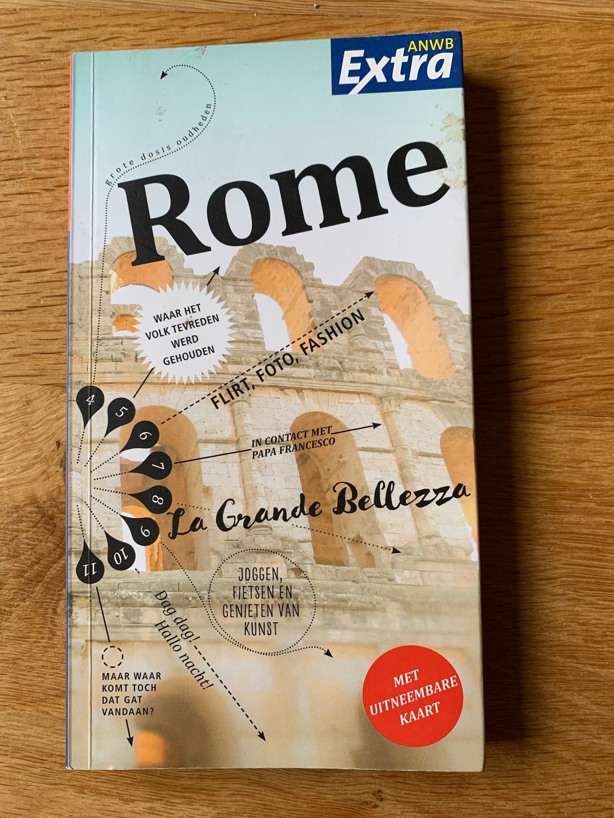 ANWB Extra Reisgids Rome met uitneembare kaart, Europa, Ophalen of Verzenden, Zo goed als nieuw, Reisgids of -boek