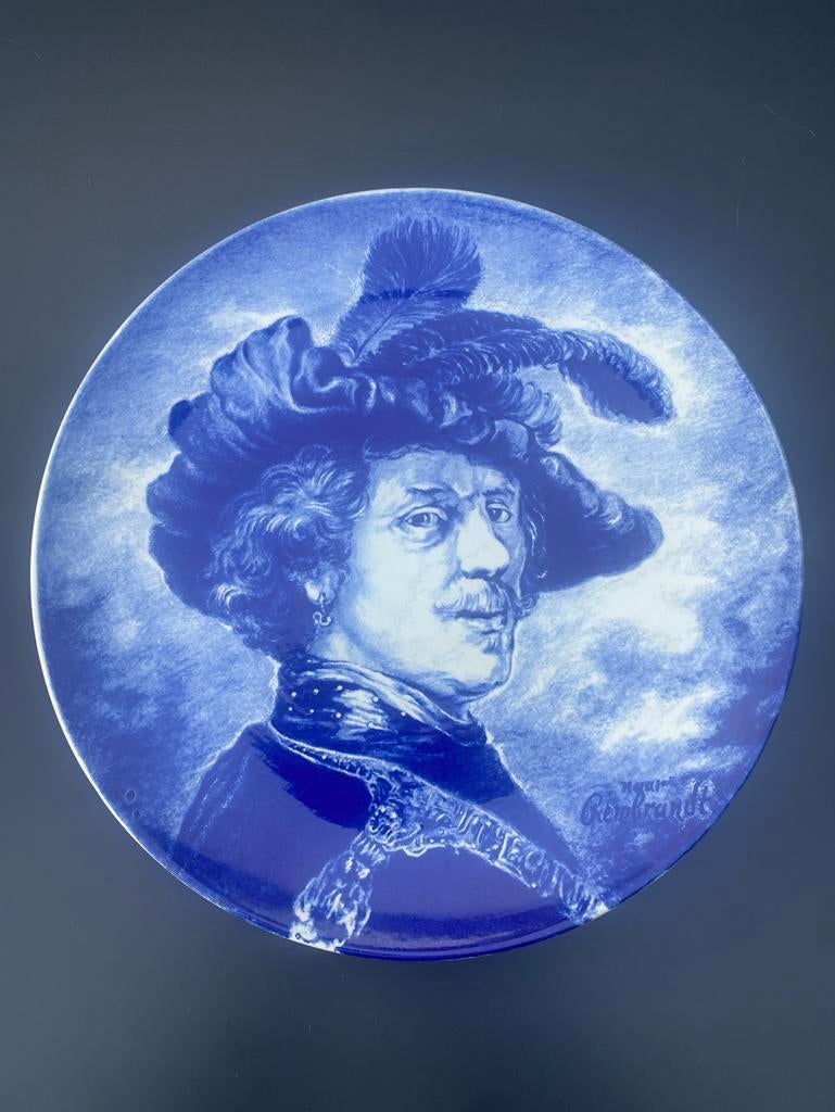 Boch La Louvière Delfts blauw bord Rembrandt, Ophalen