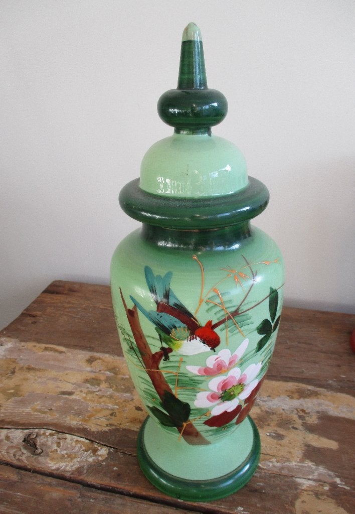 antieke vintage bokaal van opaline glas, Ophalen of Verzenden