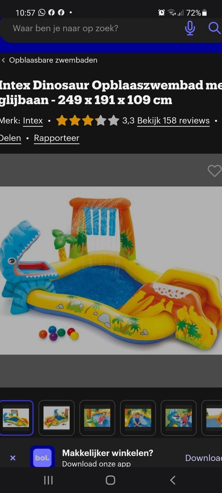 Intex zwembad met glijbaan, goede staat, Ophalen, 200 tot 300 cm, Opblaaszwembad, 80 tot 120 cm