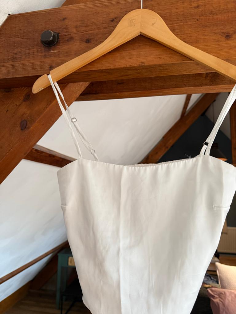 Stradivarius witte top maat XS, Wit, Ophalen of Verzenden, Zonder mouw, Maat 34 (XS) of kleiner