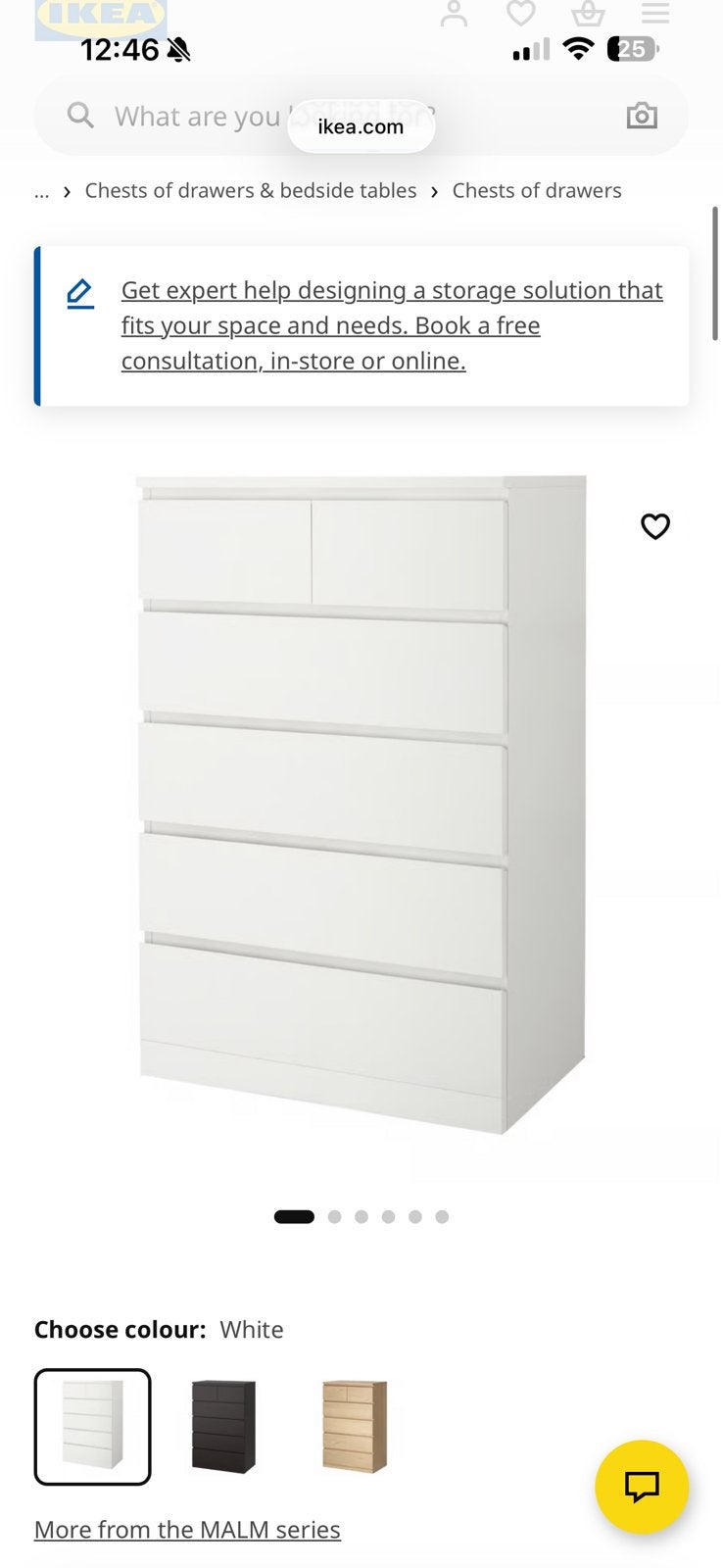 ikea malm 6 lades wit, Ophalen, 50 tot 100 cm, Zo goed als nieuw, Minder dan 100 cm