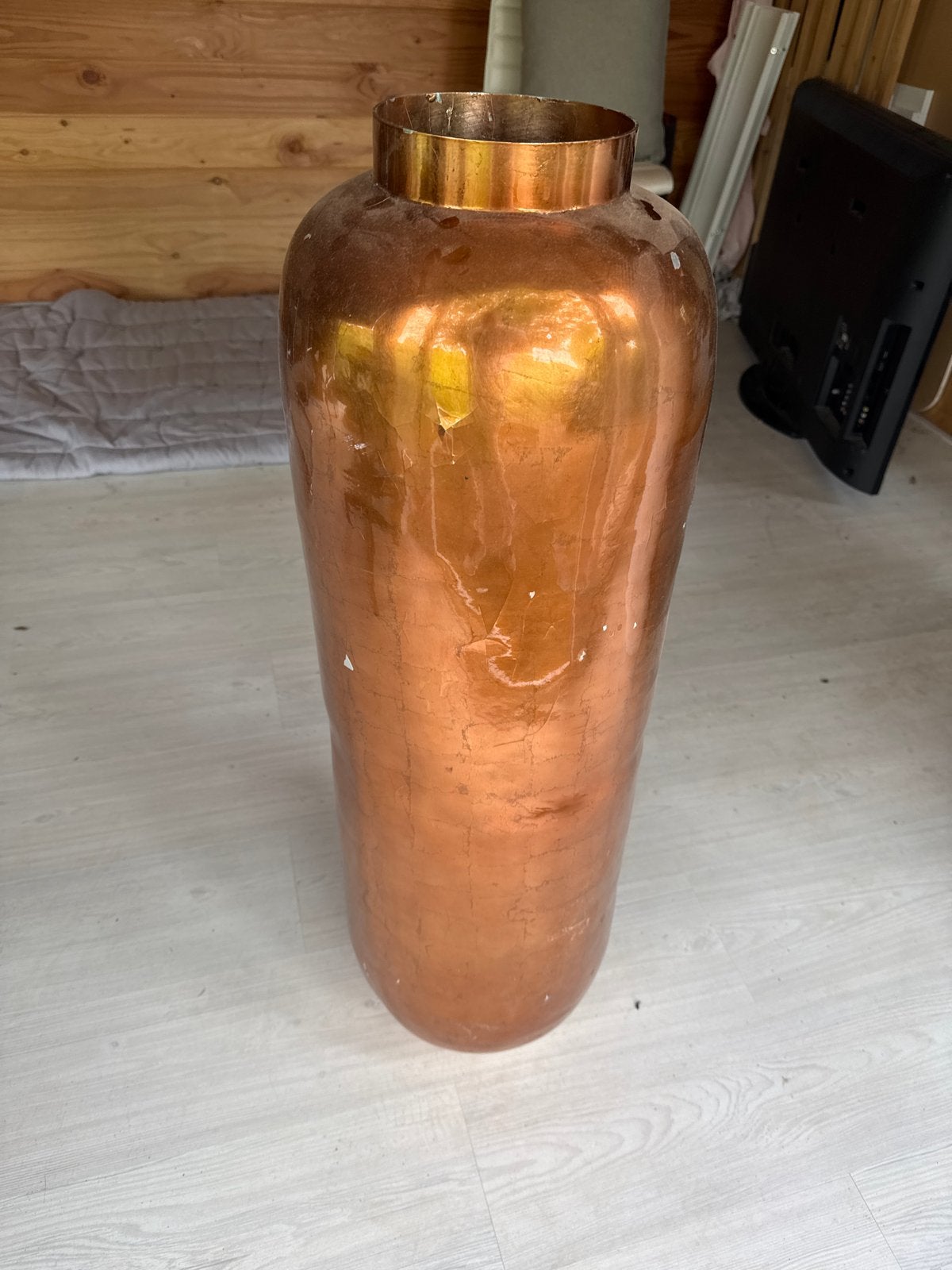 Grote koperkleurige vaas/pot, Ophalen