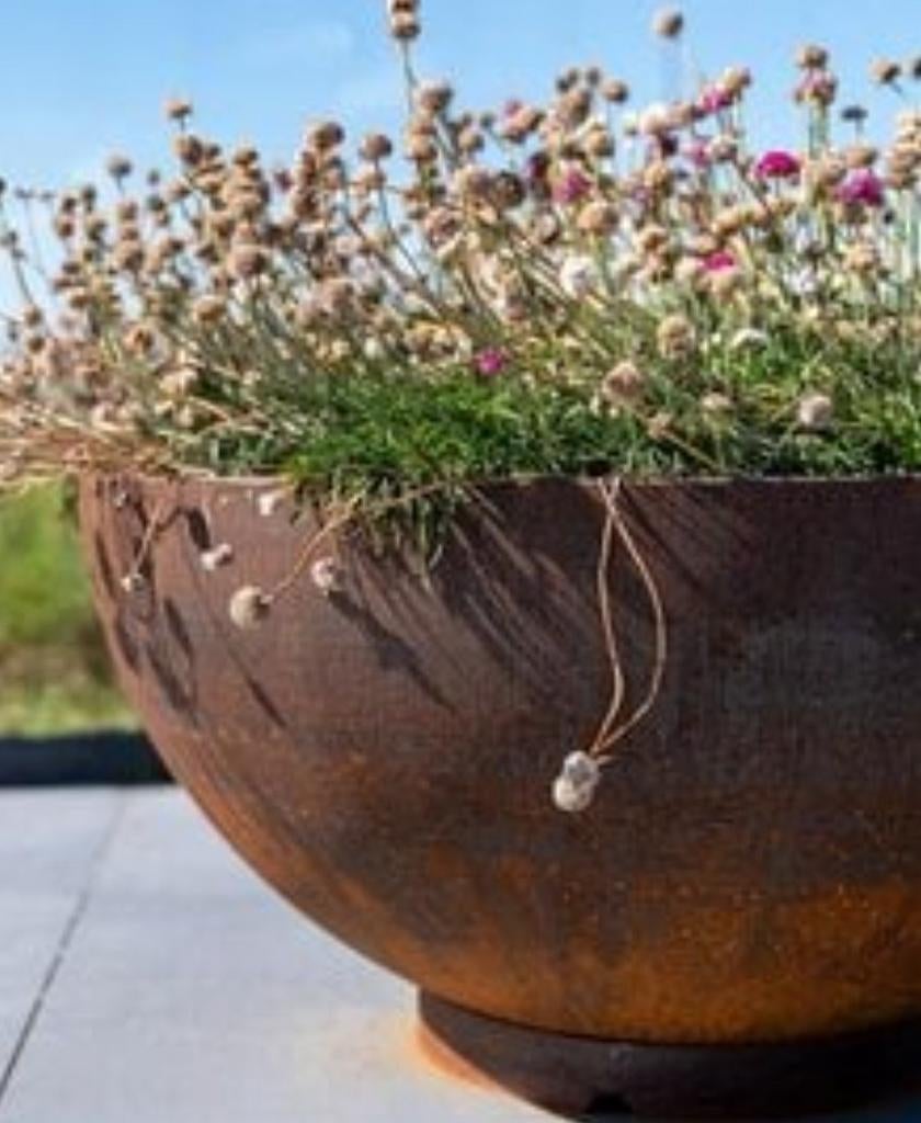 Super mooie grote bloempotten cortenstaal rond, Tuin en Terras, Bloempotten, Ophalen, 40 cm of meer, Rond, Nieuw