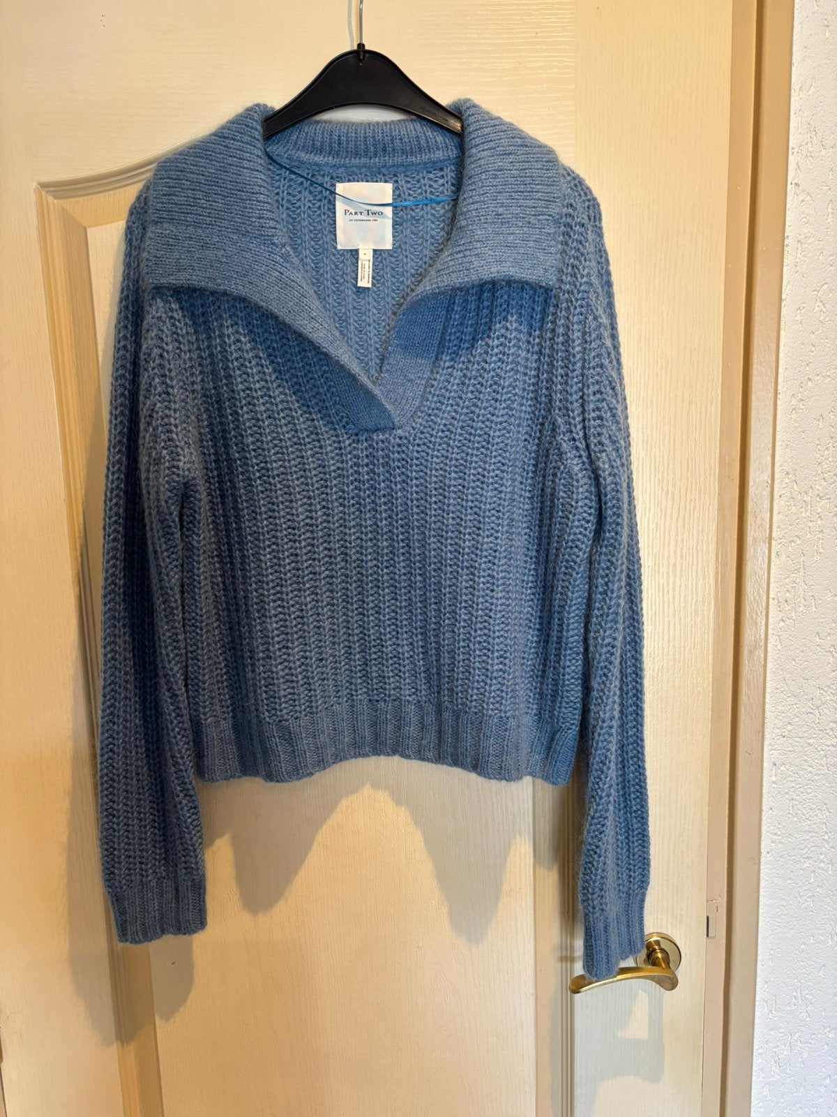Prachtige blauwe trui van Part Two in maat M met V hals, Ophalen of Verzenden, Zo goed als nieuw, Maat 38/40 (M), Blauw