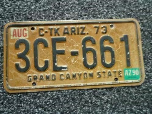 Kentekenplaat licenseplate Arizona Grand Canyon State 1973, Verzenden, Gebruikt, Auto's