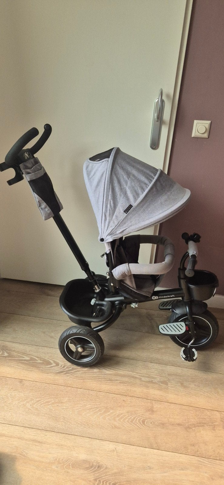 Kinderkraft Spinstep Driewieler - Grijs, Fietsen en Brommers, Ophalen, Duwstang, Kinderkraft, Zo goed als nieuw
