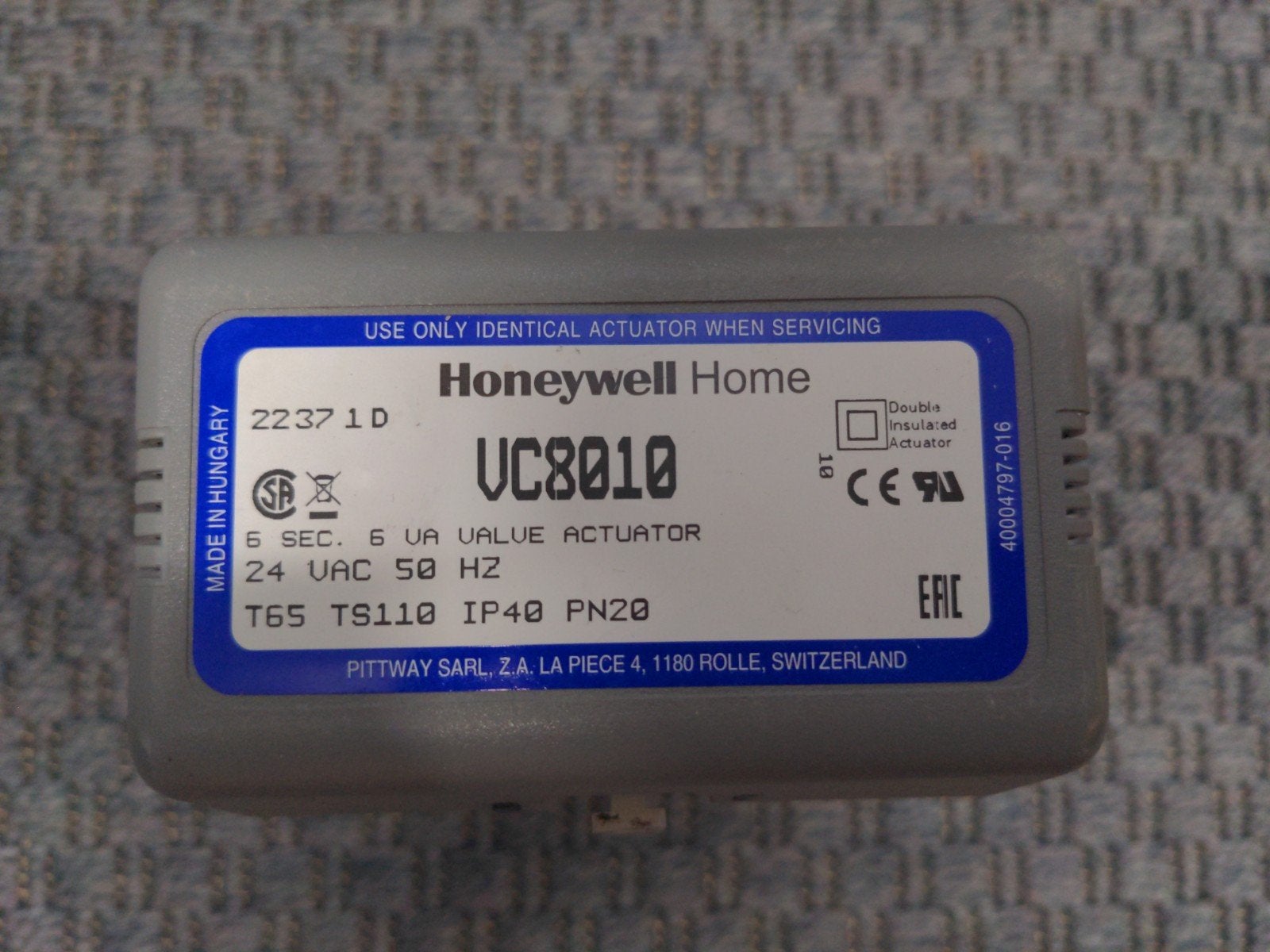 Honeywell Home VC8010 Klepactuator voor CV-installaties, Doe-het-zelf en Verbouw, Minder dan 30 cm, Overige typen, Minder dan 60 cm