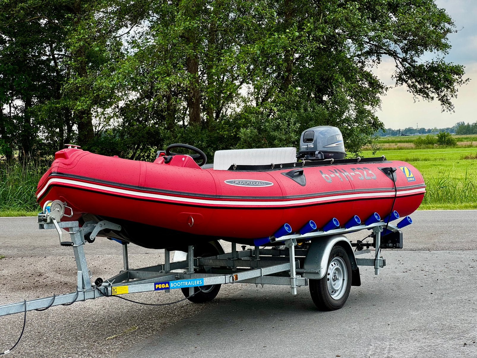 Zodiac Futura Mark2 met 15pk Yamaha fourstroke, Watersport en Boten, Ophalen, Aluminium, Yamaha, Zo goed als nieuw