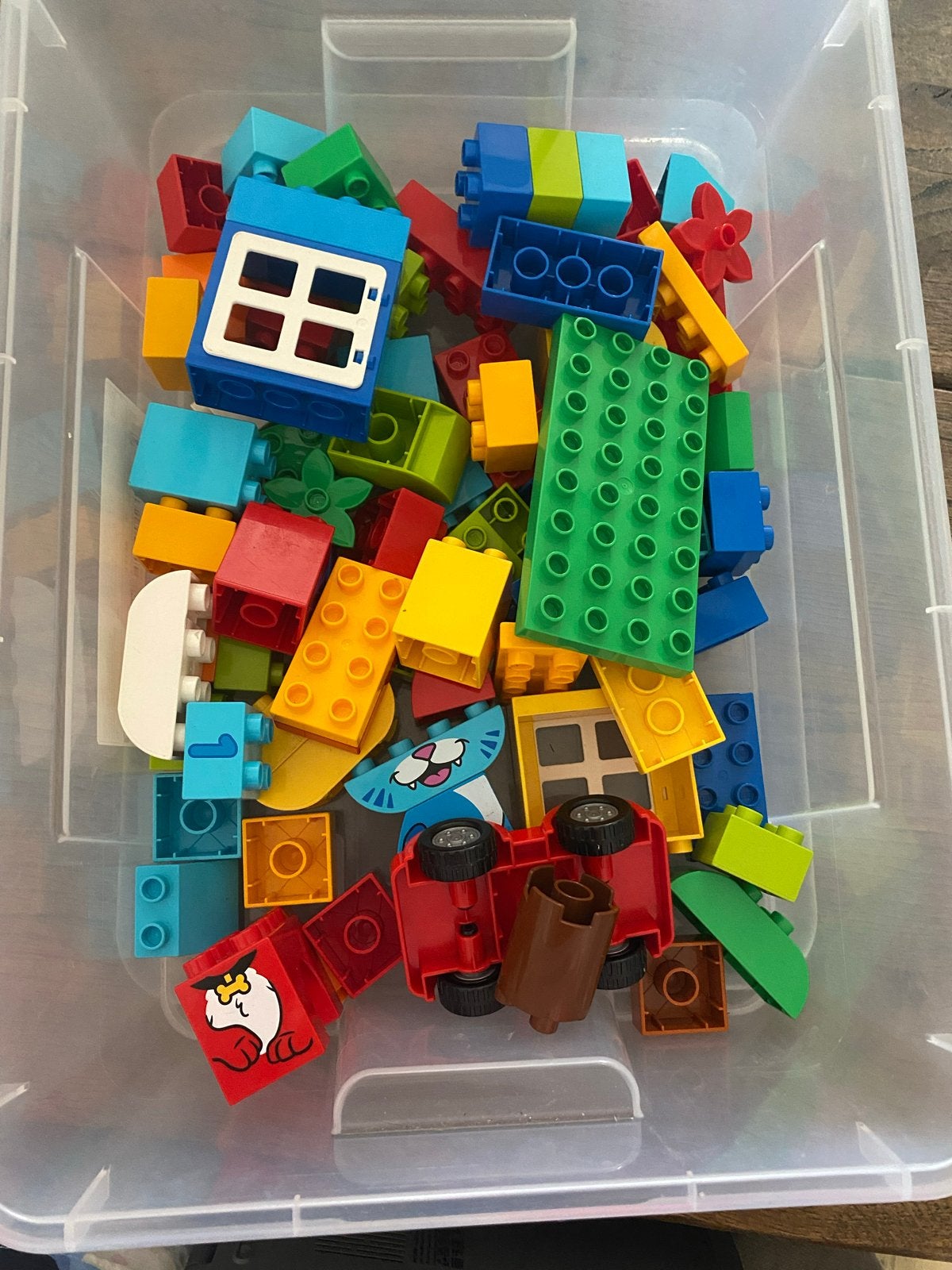 Doos met diverse LEGO Duplo blokken, Kinderen en Baby's, Ophalen of Verzenden, Gebruikt, Overige merken