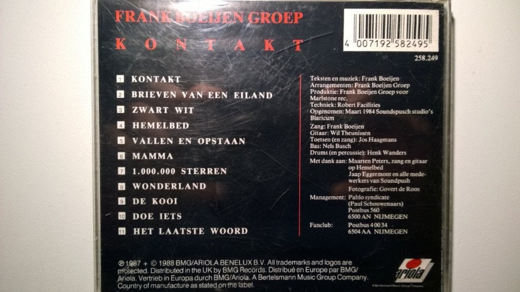 Frank Boeijen Groep - Kontakt, Ophalen of Verzenden, Zo goed als nieuw, Pop, Album