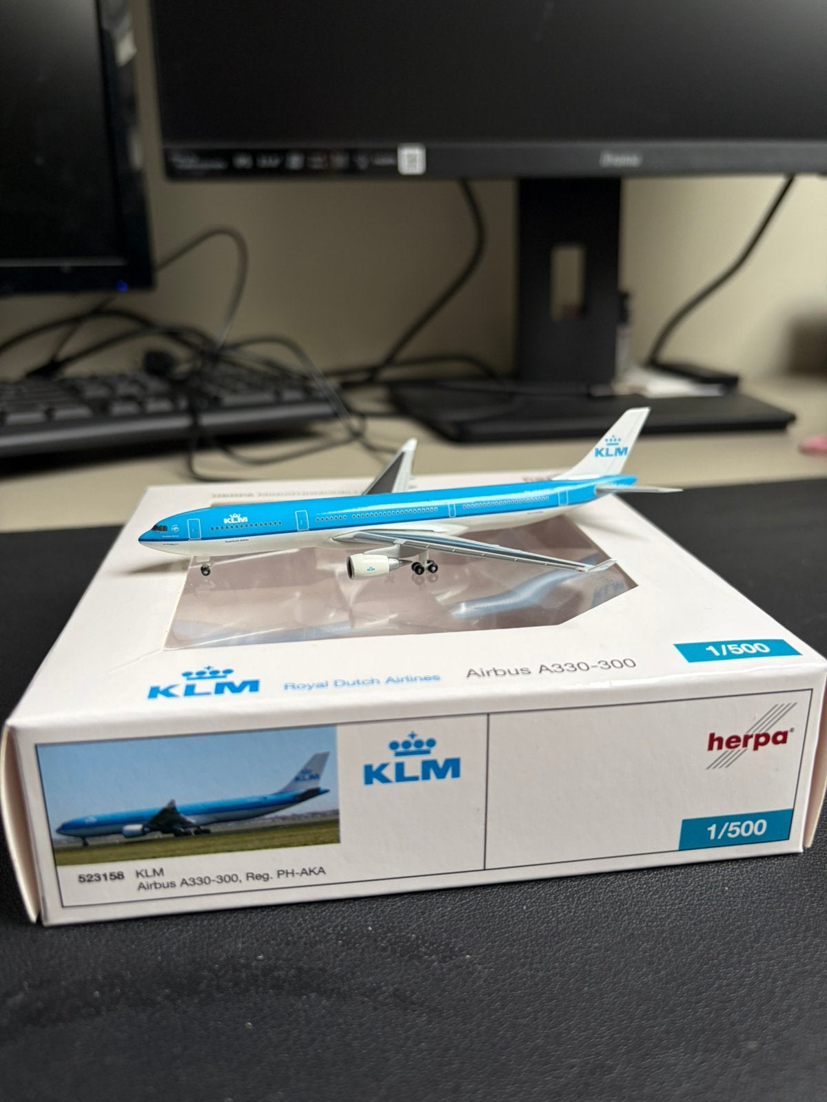 Herpa 1/500 KLM A300-300, Verzamelen, Ophalen of Verzenden, Zo goed als nieuw, Schaalmodel